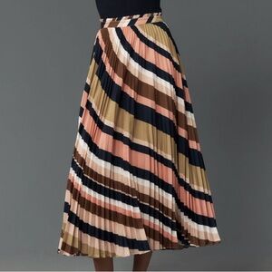 Anthropologie Skirt Isobel Silky Pleated Skirt by Maeve A-Line Sz Large, 12 NWT